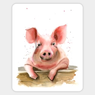 Pig print of watercolor painting Sticker